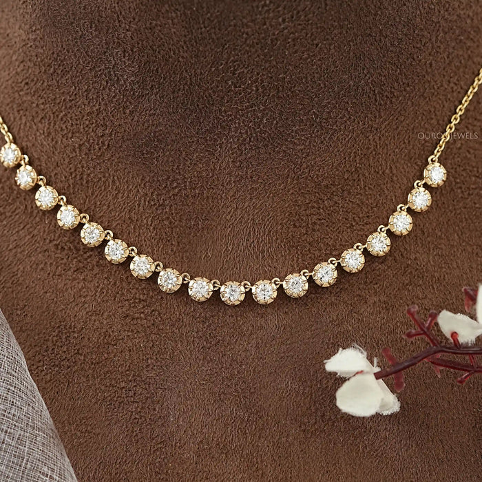 Old European Round Lab Grown Diamond Necklace