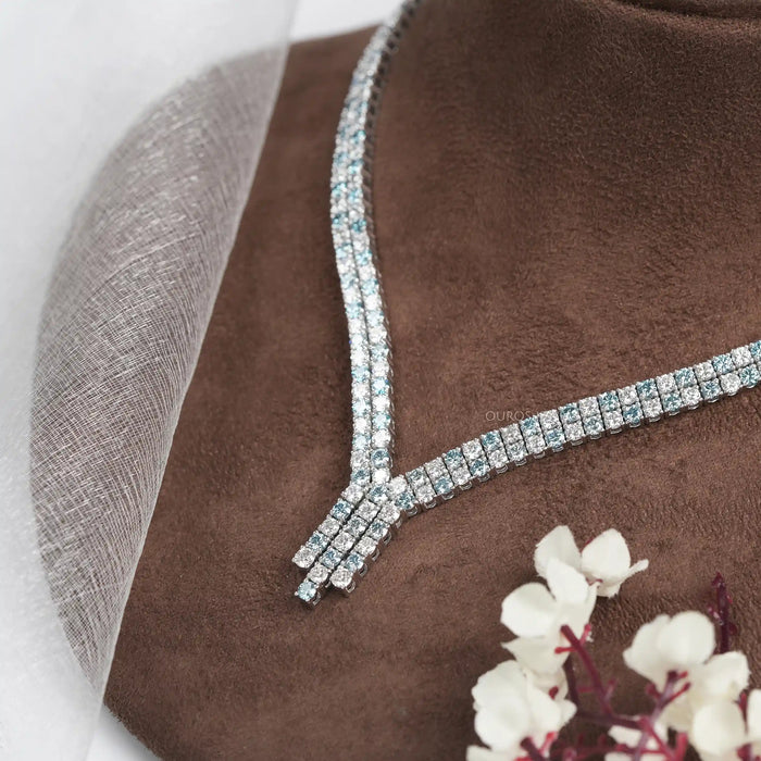 Round Cut Diamond Bridal Necklace