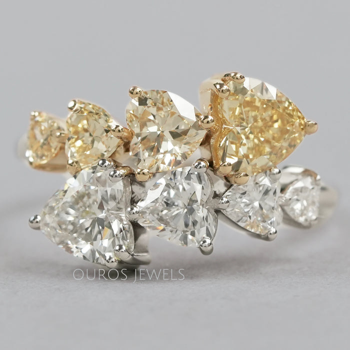 Yellow Heart Cut Lab Grown Diamond Bypass Ring