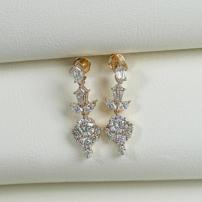Multi Diamond Dangle Earring