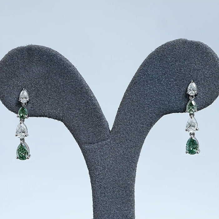 Pear Cut Lab Diamond Dangle Earrings