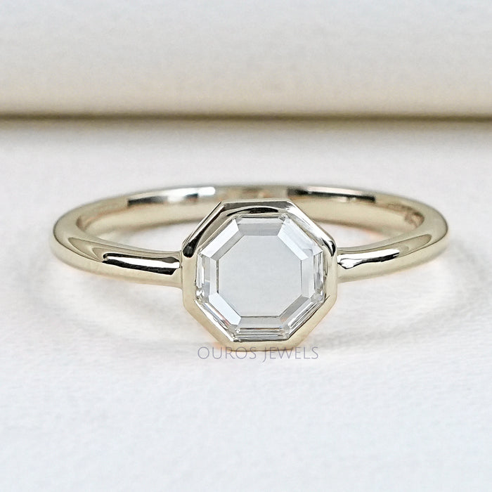 Octagon Portrait Cut Lab Diamond Solitaire Ring