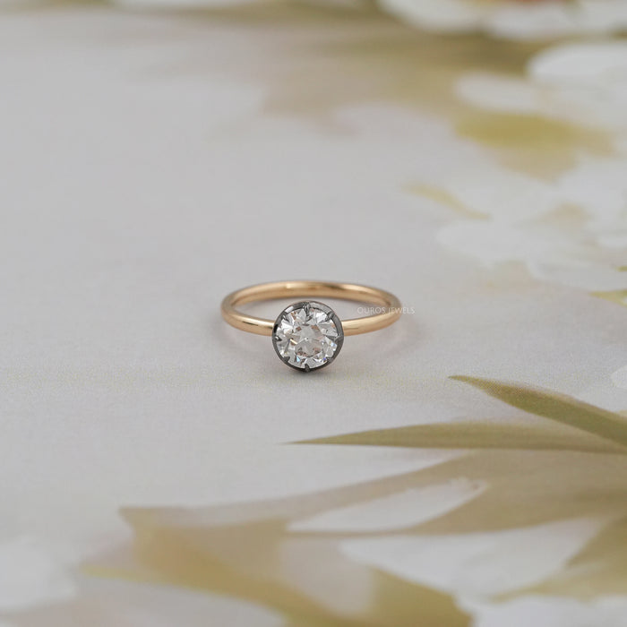 Solitaire Old European Round Diamond Ring