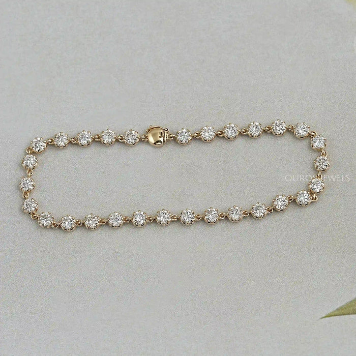 Old European Round Cut Lab Diamond Bracelet