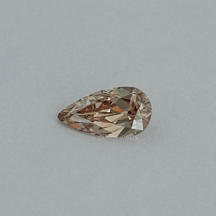 Light Brown Old Mine Pear Cut Lab Diamond Loose