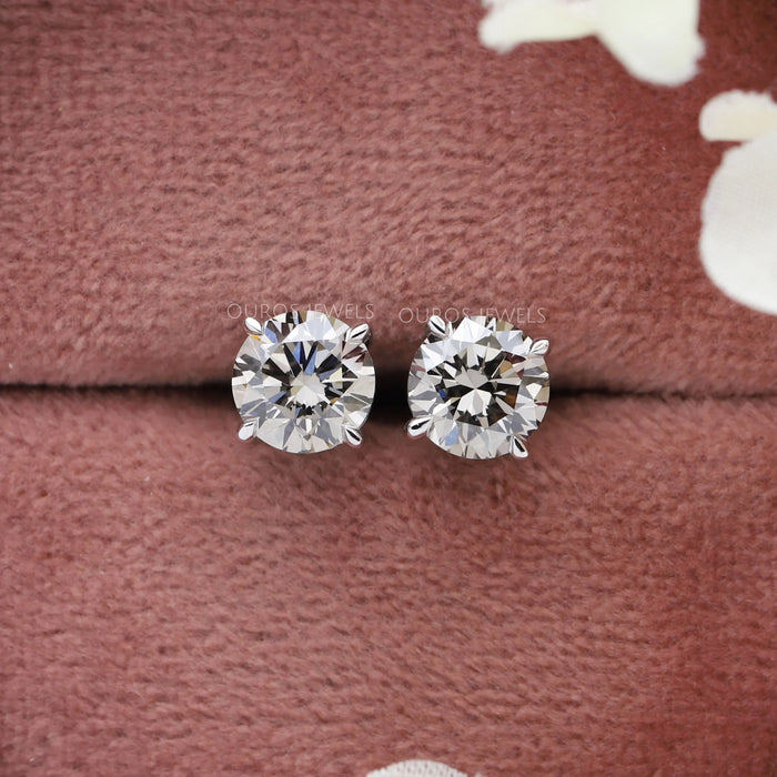 1 Carat Olive Round Diamond Earrings