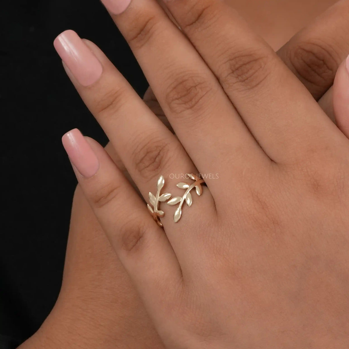 Yellow Gold Leaf Bypass Ring Rings