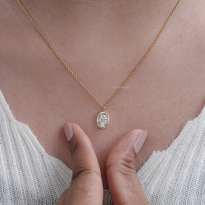 Oval Lab Diamond Molten Heirloom Pendant