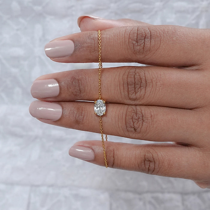 Oval Cut Solitaire Lab Diamond Bracelet
