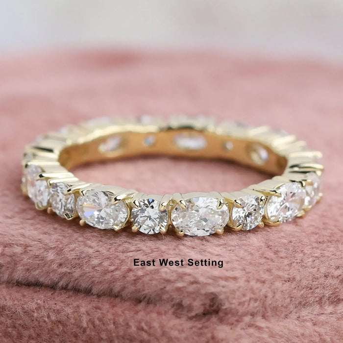 Oval and Round Cut Diamond Eternity Band