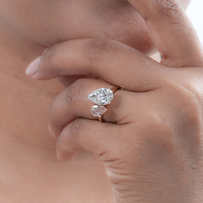 Pear Dual Lab-Grown Diamond Engagement Ring
