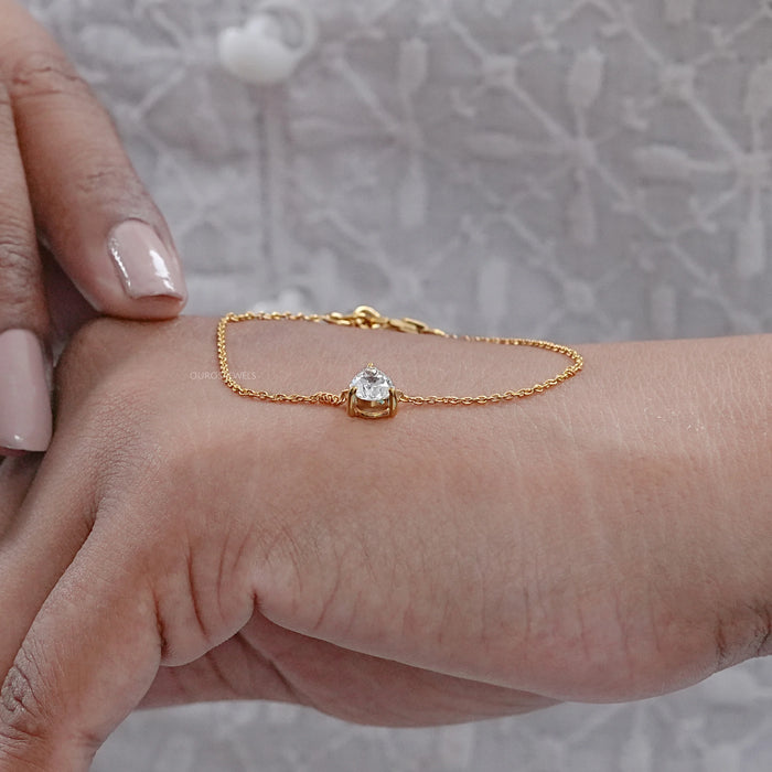 Pear Lab Grown Diamond Chain Bracelet