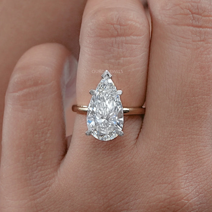 Pear Lab Diamond Solitaire Engagement Ring
