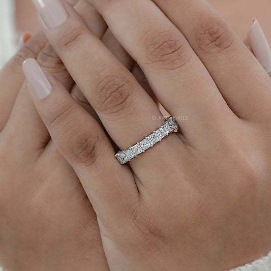 Princess Lab Diamond Eternity Wedding Band Ring