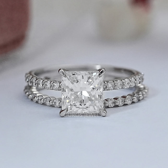 Princess Cut Lab Diamond Bridal Ring Set