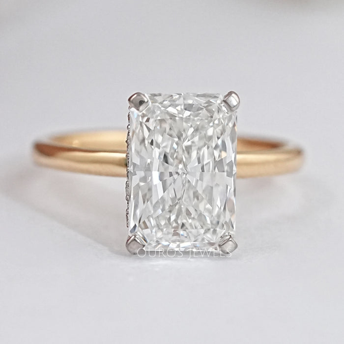 2.50 Carat Hidden Halo Radiant Cut Wedding Ring