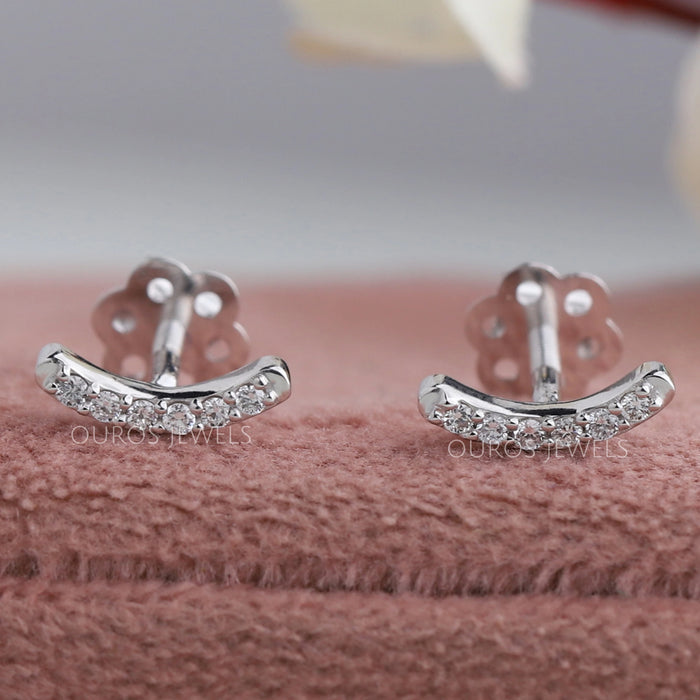 Round Curved Bar Minimalist Earrings