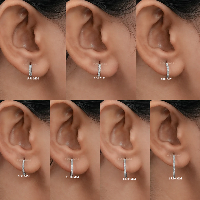 Lab Grown Round Diamond Hoop Earrings