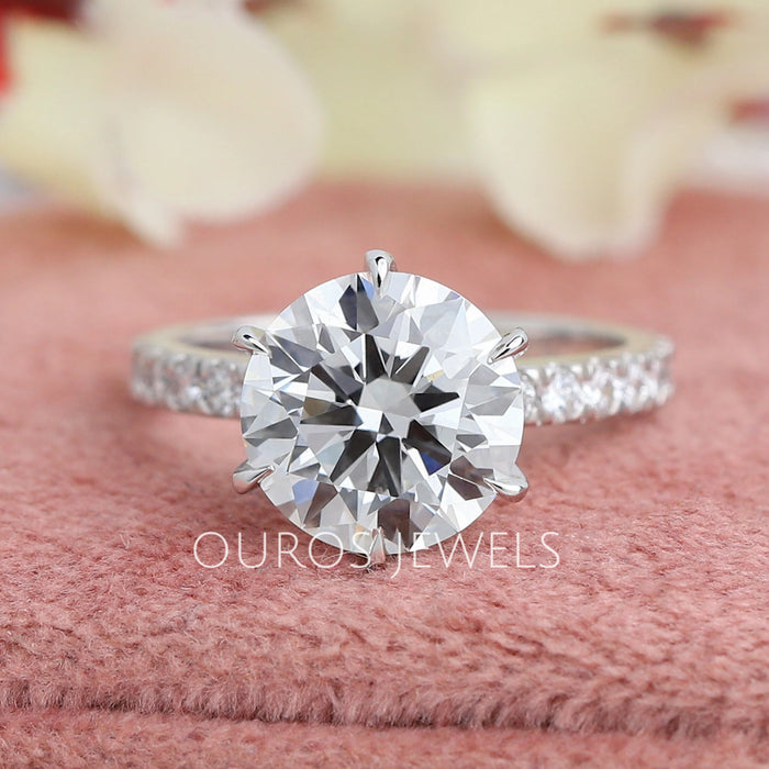 Six Prong Round Lab Grown Diamond Solitaire Ring
