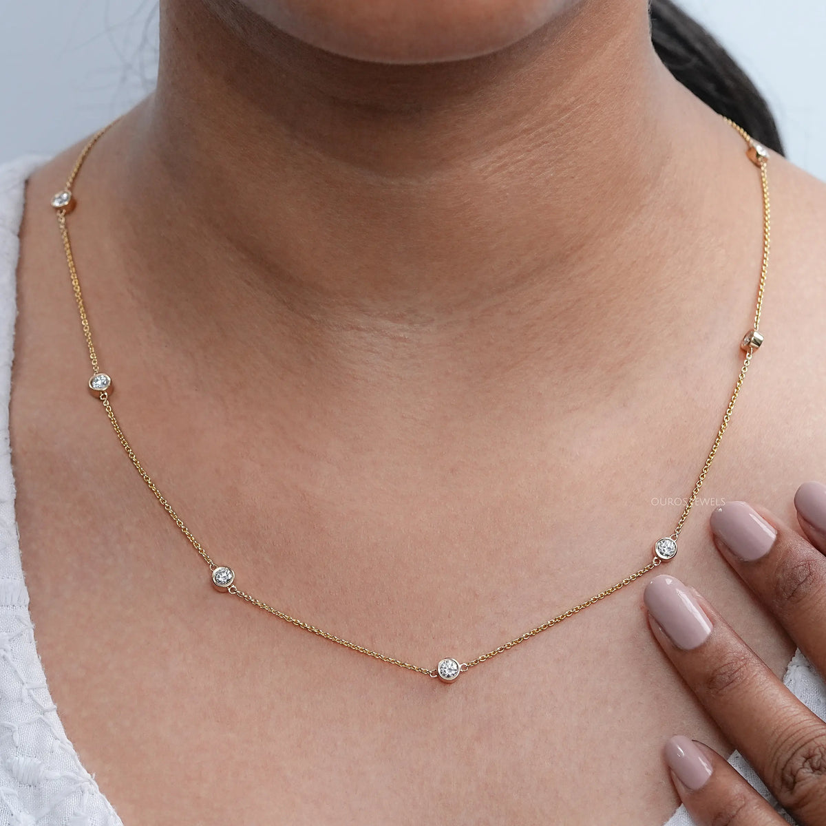 Round Lab Diamond By Yard Necklace Necklaces
