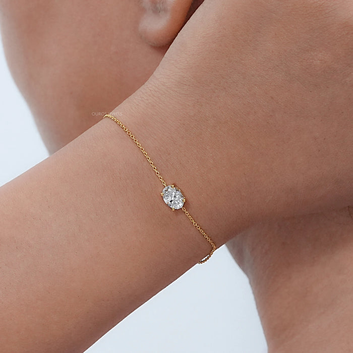 Oval Cut Solitaire Lab Diamond Bracelet