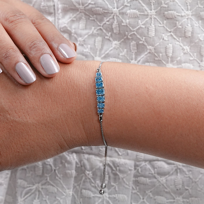 Fancy Color Diamond Bar Chain Bracelet