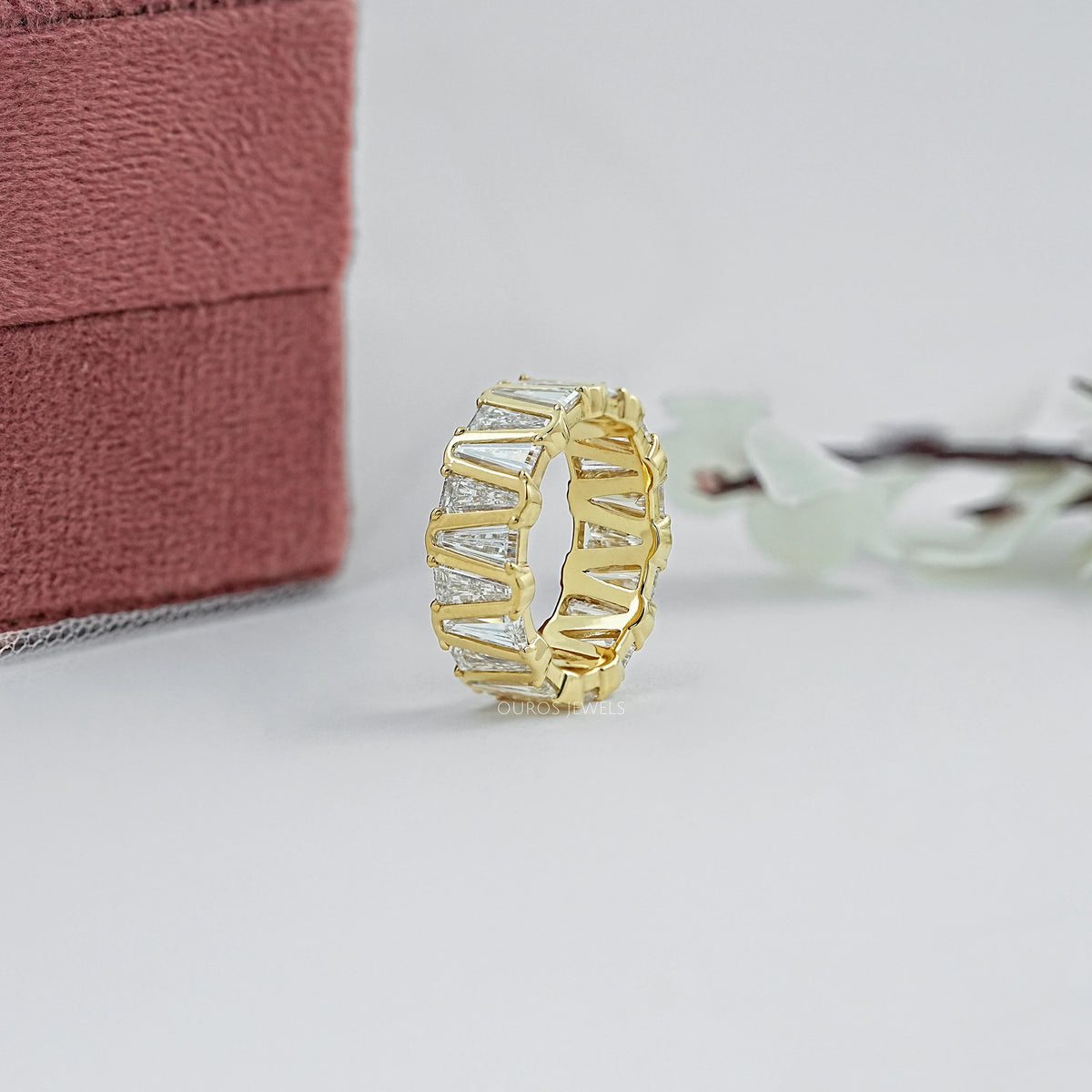 Tappered Baguette Diamond Zic Zac Bezel Set Eternity Band
