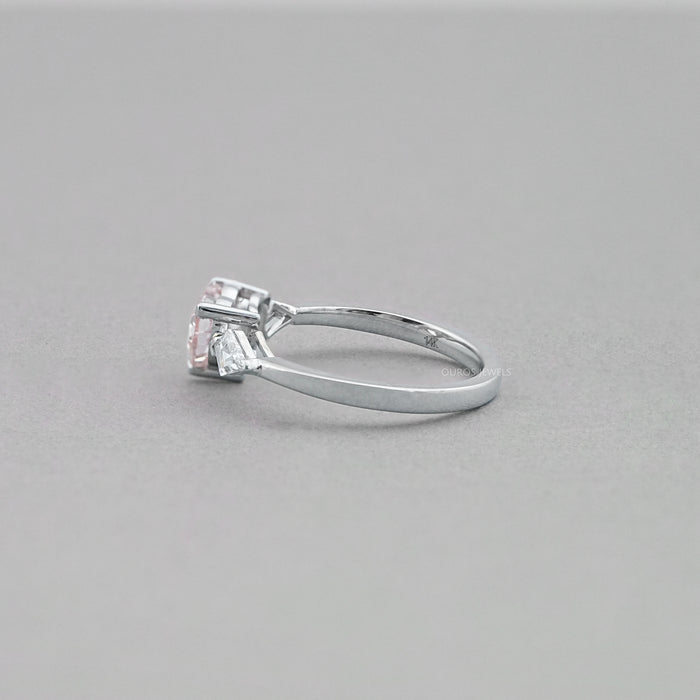 Heart Wedding Ring with Kite Diamond Side Stones