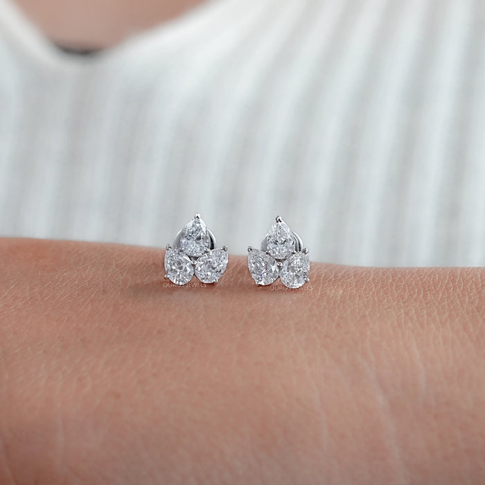 Three Pear Lab Grown Diamond Mini Studs