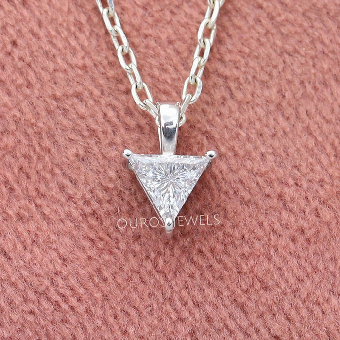 Triangle Cut Lab Diamond Solitaire Pendant
