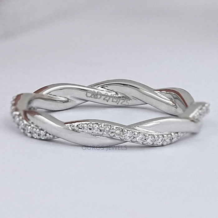 Round Lab Grown Diamond Twist Wedding Band