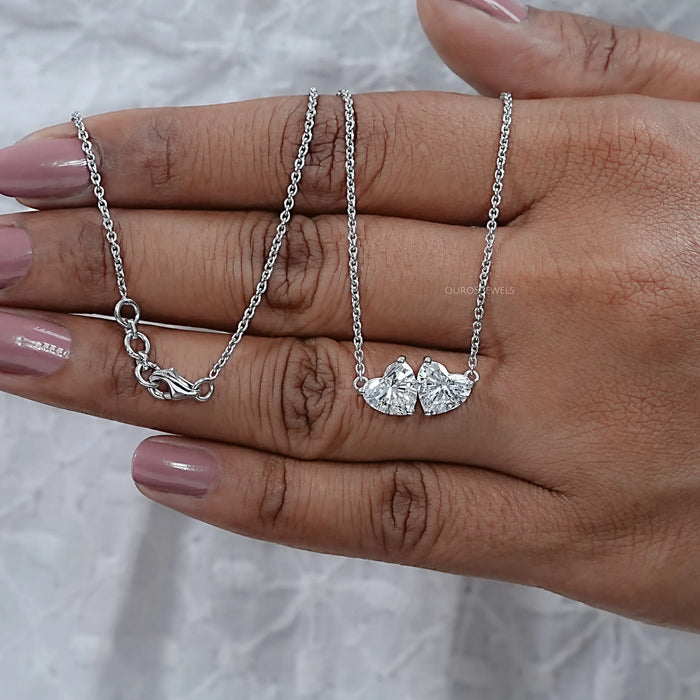 Heart Cut Lab Diamond Toi Et Moi Pendant