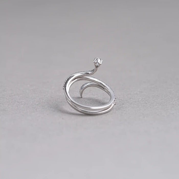 Mulitcolor Round Pave Diamond Snake Ring