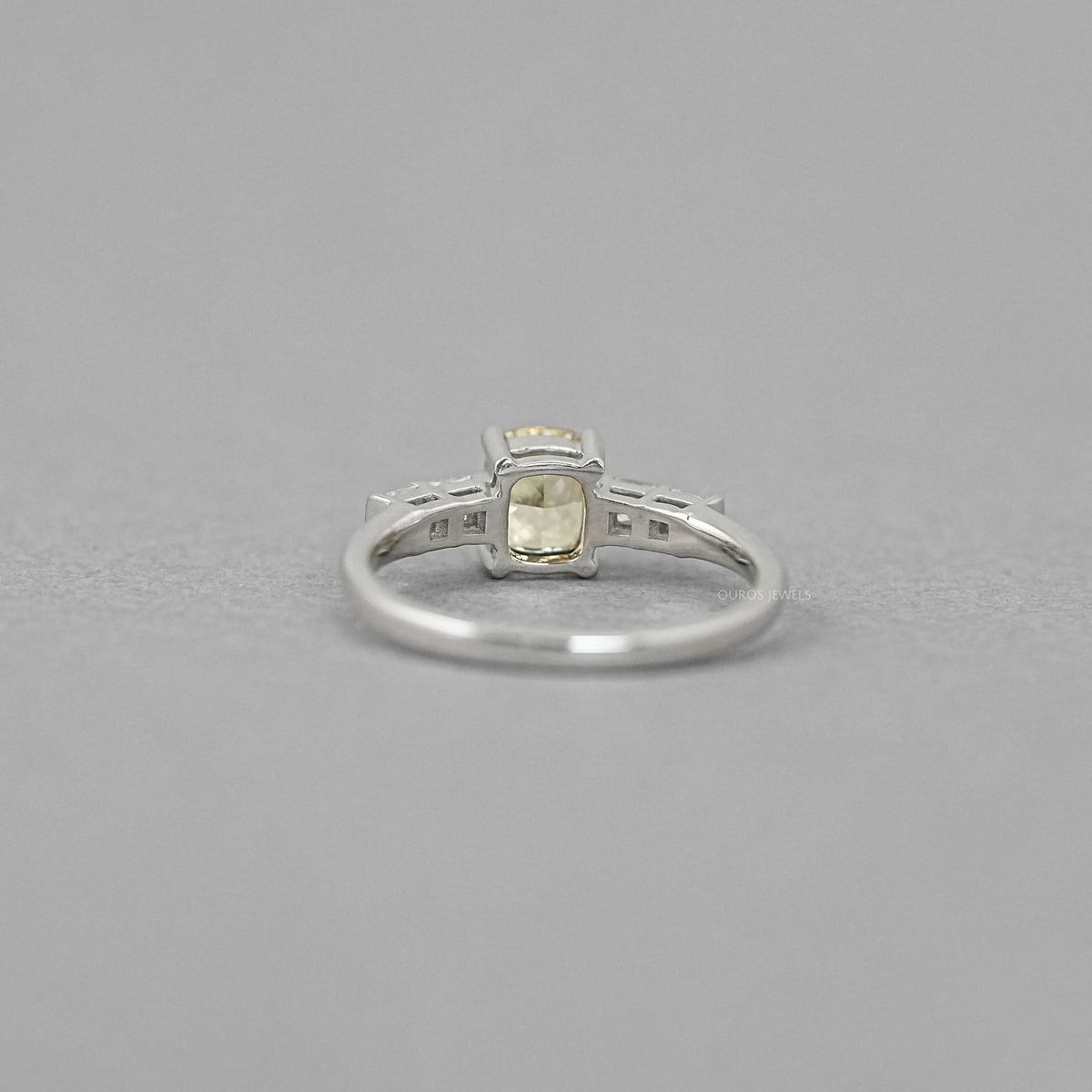 Canary Cushion Cut Lab Diamond Engagement Ring Ring