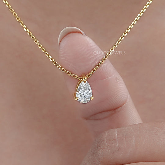 Pear Cut Lab Grown Diamond Pendant