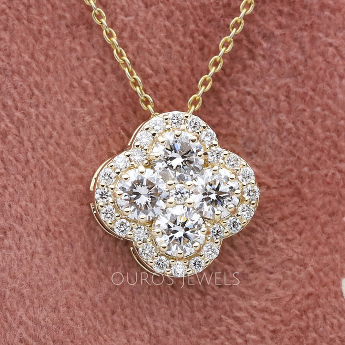 4 Leaf Clover Lab Grown Diamond Pendant