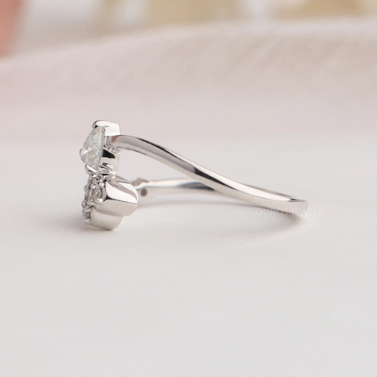 Heart Diamond Bypass Set Dainty Ring
