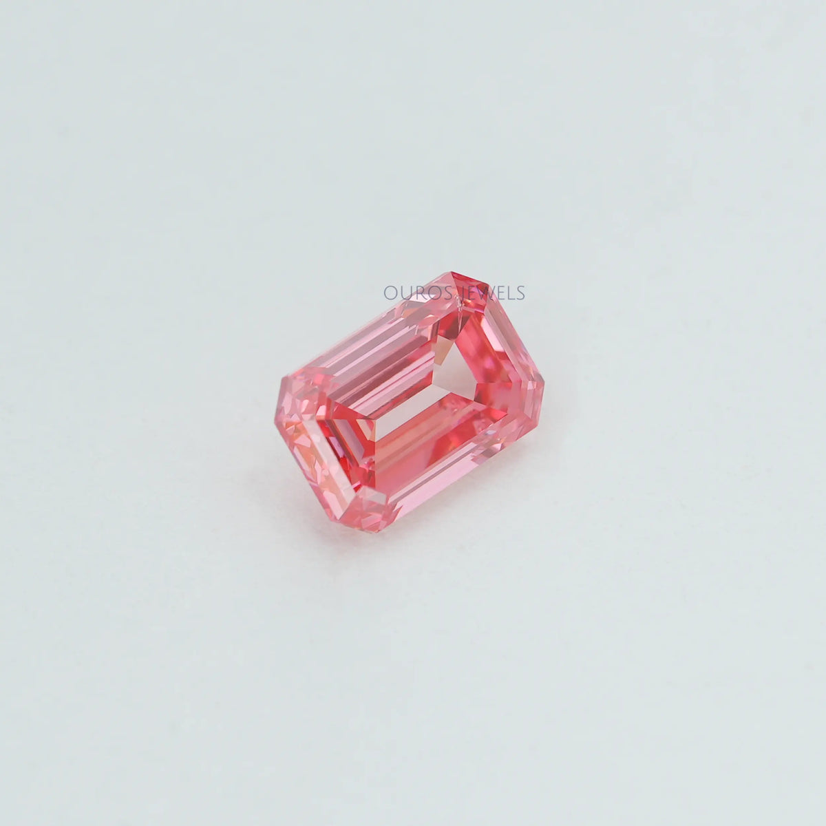 0.76 Carat Each Pink Emerald Cut Lab Grown Diamond Loose