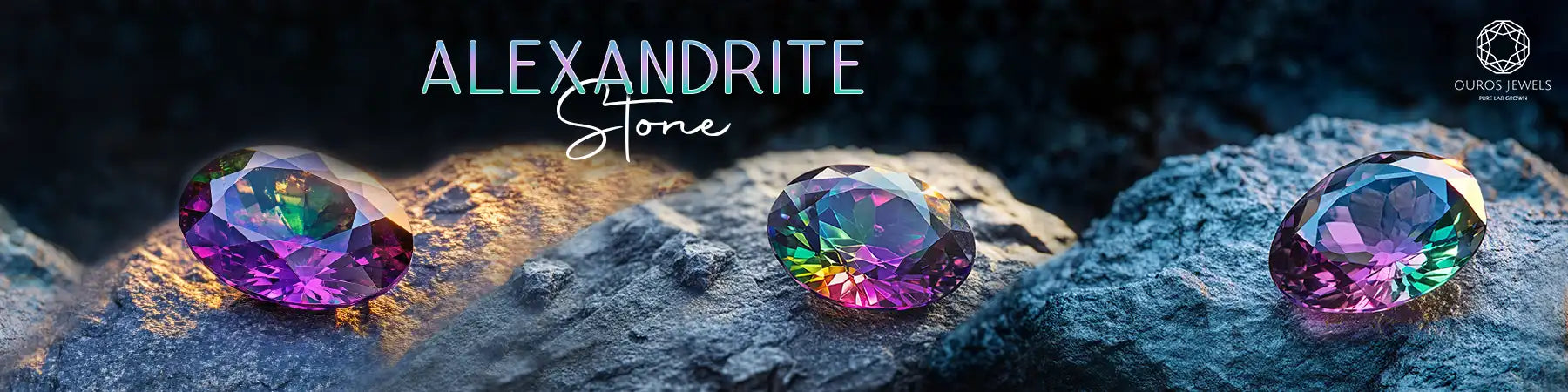 Two Alexandrite gemstones with color-changing properties