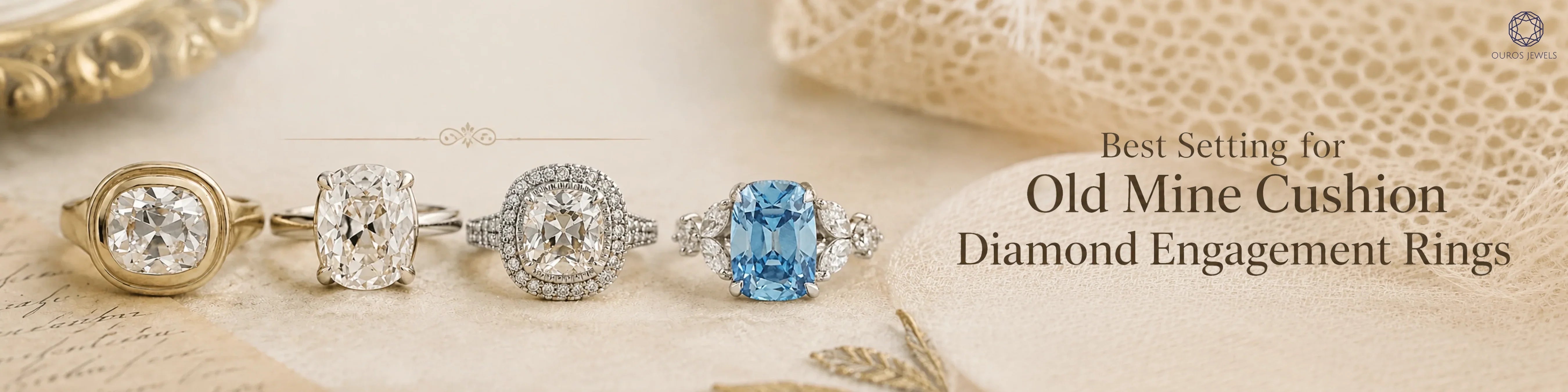 Best Setting for Old Mine Cushion Lab Diamond Engagement Rings