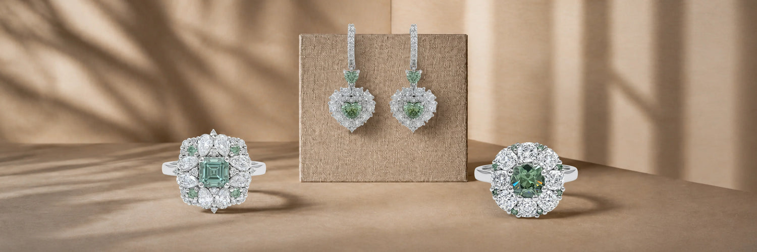 Green Glamour – IGI-Certified Green Lab Grown Diamond Jewelry Collection | Ouros Jewels