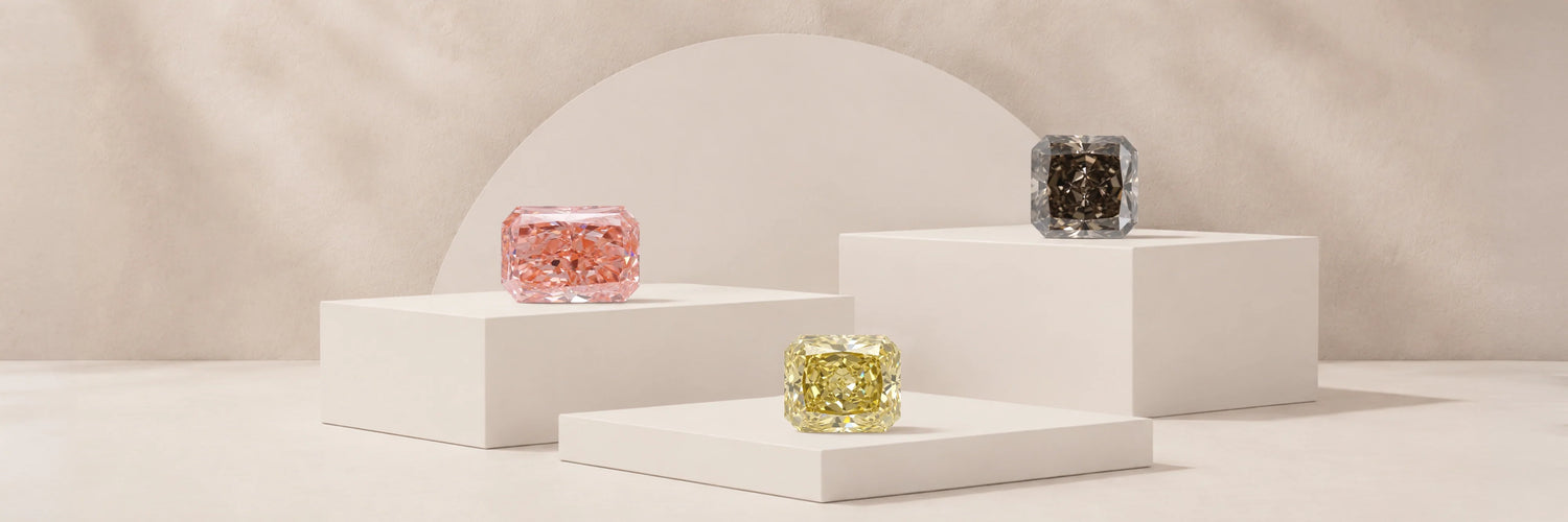 Radiant cut lab grown loose diamonds in various carat weights and colors, IGI certified and ethically sourced