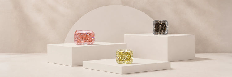 Radiant cut lab grown loose diamonds in various carat weights and colors, IGI certified and ethically sourced