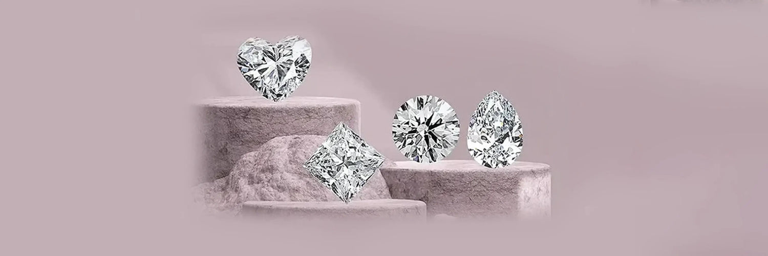 Image showing heart, princess, round and pear cut brilliant diamond with VS clarity 