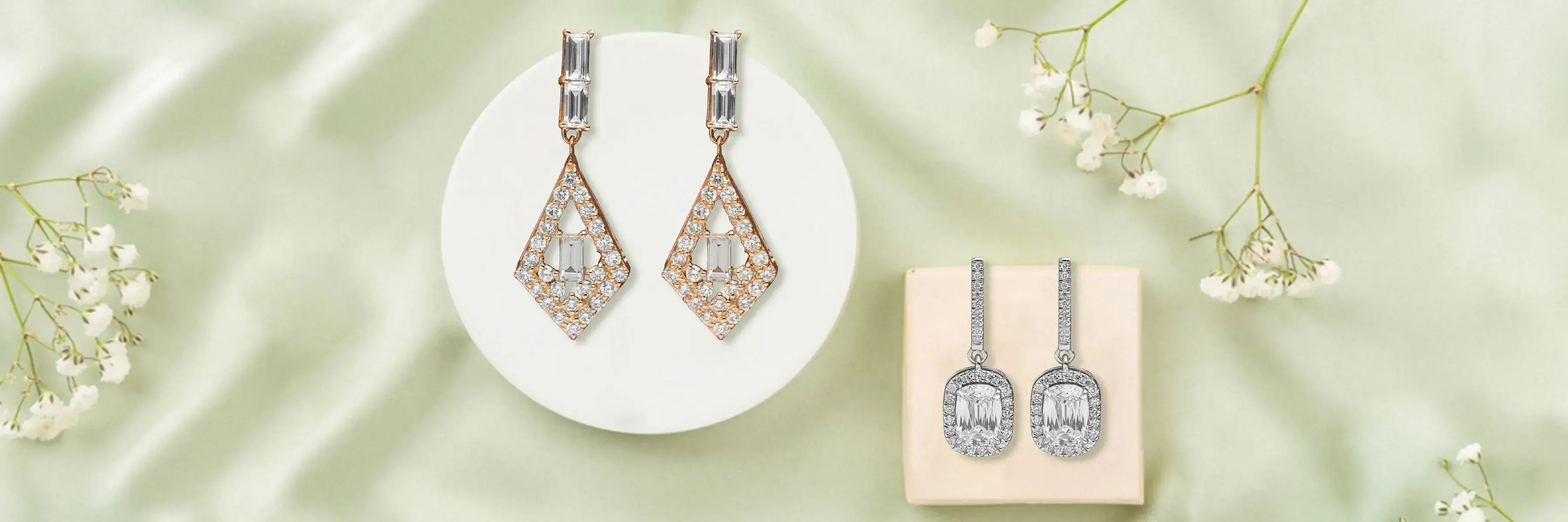 Drop Dangle Lab Diamond Earrings 