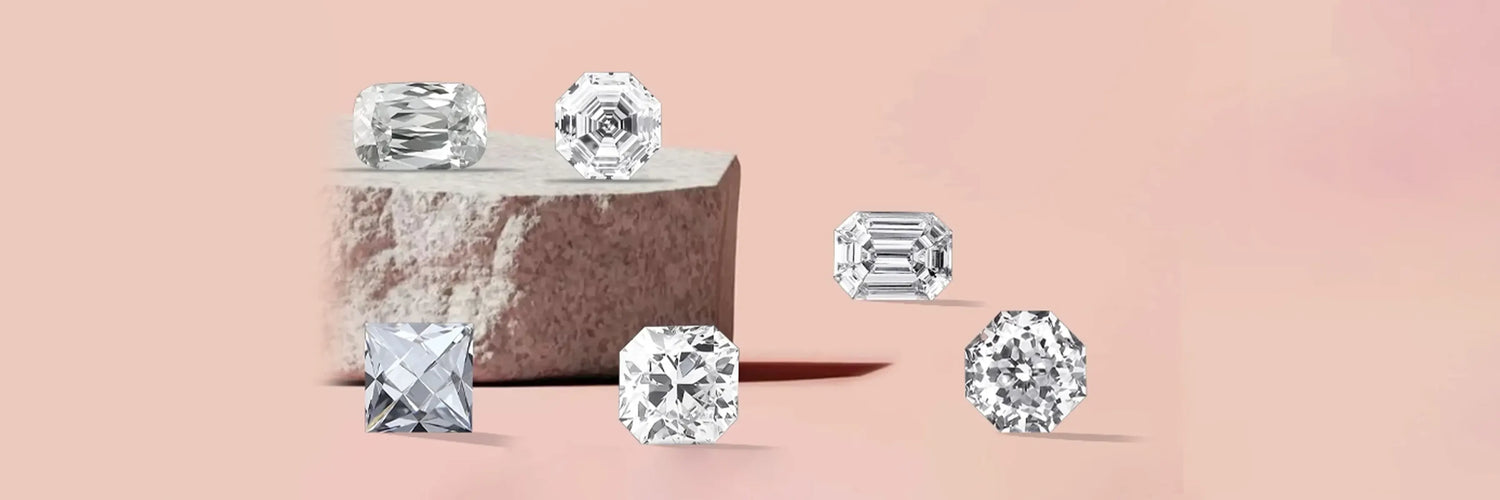 image Showing Modified Lab grown Brilliant Cuts diamonds in Princess, radiant, emerald and many more shape 