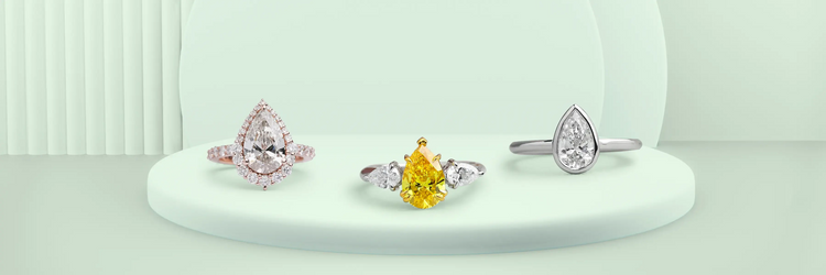 Our Pear Shaped Diamond Engagement Rings offer classic bands to lovely Toi-Et-Moi ring designs. 