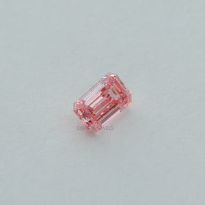 0.24 Carat Each Pink Emerald Cut Lab Grown Diamond Ouros Jewels