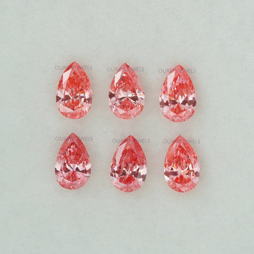 0.31 Carat Each Pink Pear Cut Lab Diamond Ouros Jewels