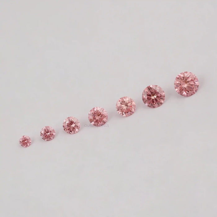 Fancy Pink Round Cut Lab Grown Diamonds